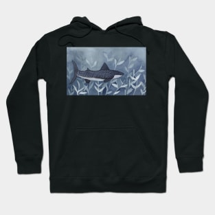 Whimsical Whale Shark in Watercolor Hoodie